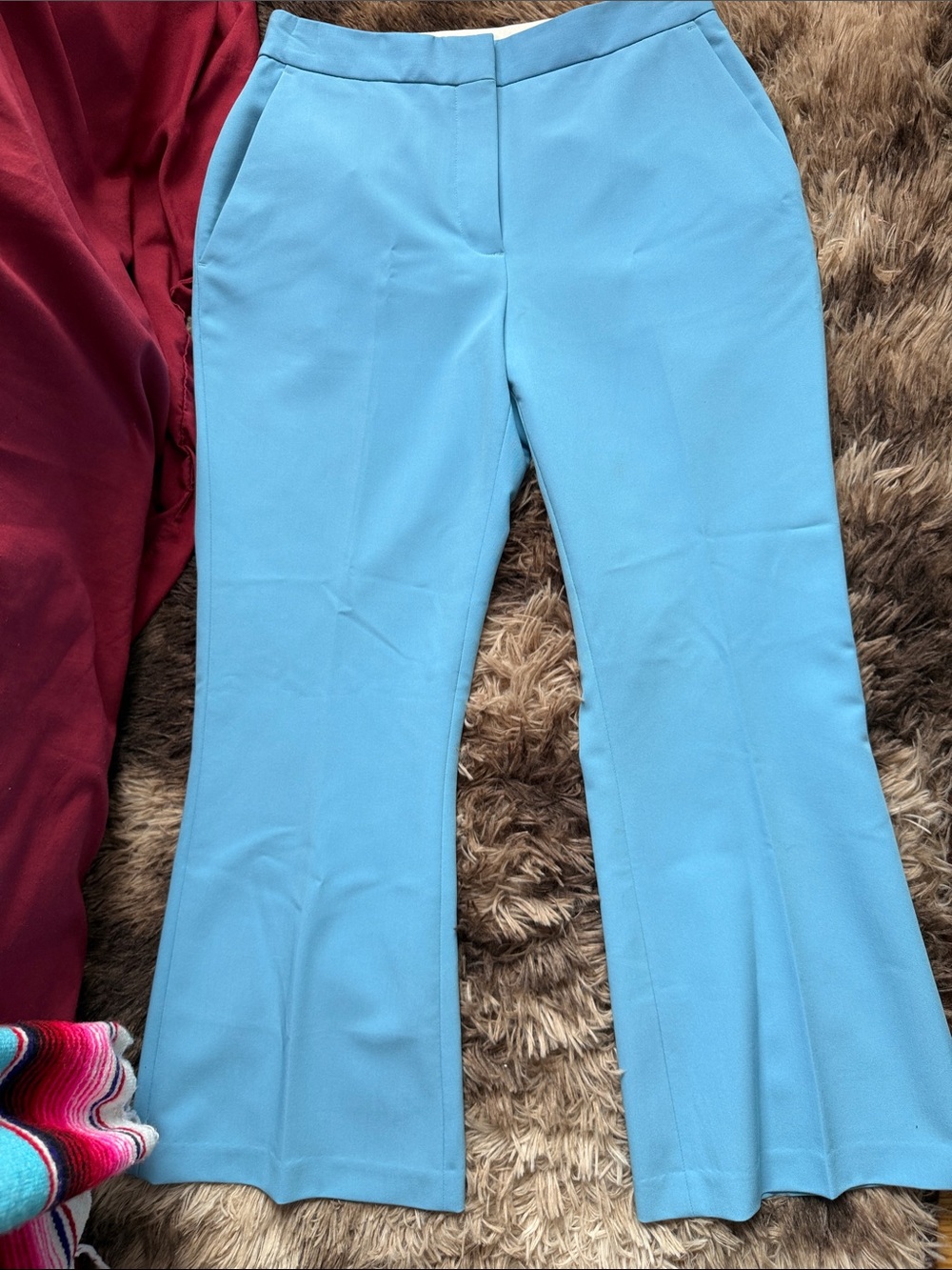 Topshop Light Blue Flared Dress Pants